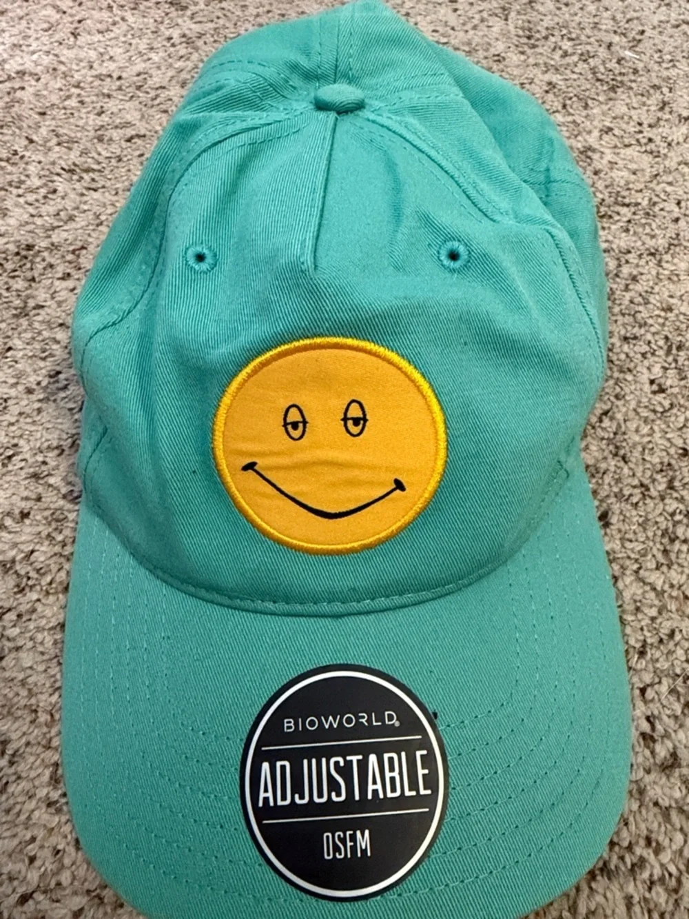 Bioworld Teal Cap Smiley Patch Dazed & Confused OSFM Hat Universal City Studios